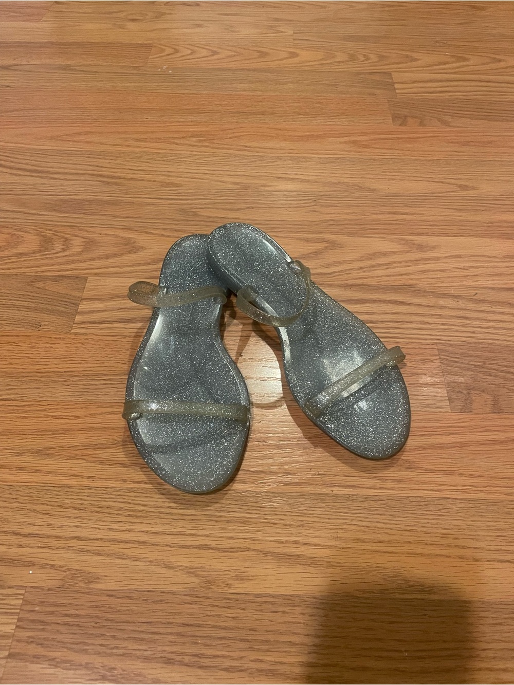 Stuart Weitzman Women's Glitter Jelly Sandals in Silver